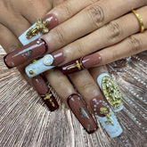 Gilded Scarlet Handmade Nails G026