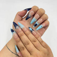 Blue - Drop Chic Handmade Nails D001