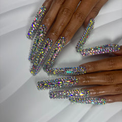 Glamorous Crystal Galaxy Handmade Nails N010