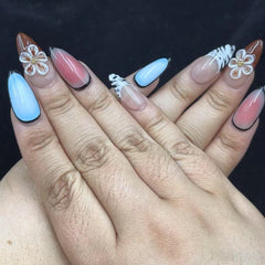 Wildflower Elegance Handmade Nails D443