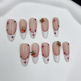 Cherry Fantasy Almond - shape Nails D028