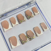 Classic Blush Sparkle Duck Nails D019