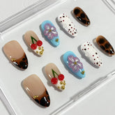 Cherry Blossom Delight Handmade Nails D439