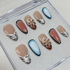 Wildflower Elegance Handmade Nails D443