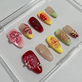 Vivid Tropical Fantasy Handmade Nails D445