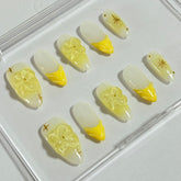 Sunny Floral Gradient Handmade Nails D468