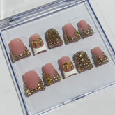 Pink & Gold Duck Nails L234