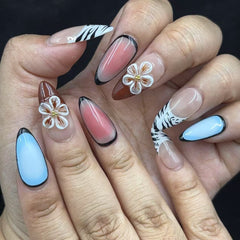 Wildflower Elegance Handmade Nails D443