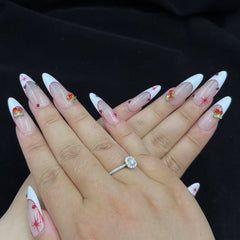 Cherry Fantasy Almond - shape Nails D028