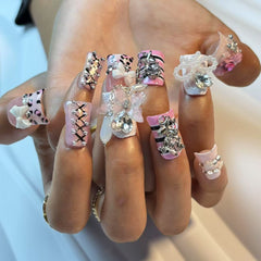 Pink Princess Handmade Nails L276