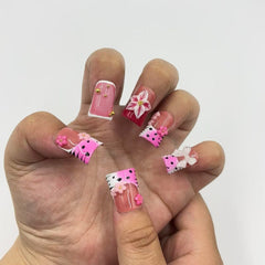 Pink Panther duck nails L259