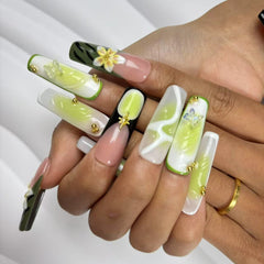 Jade Bloom Handmade Nails M116