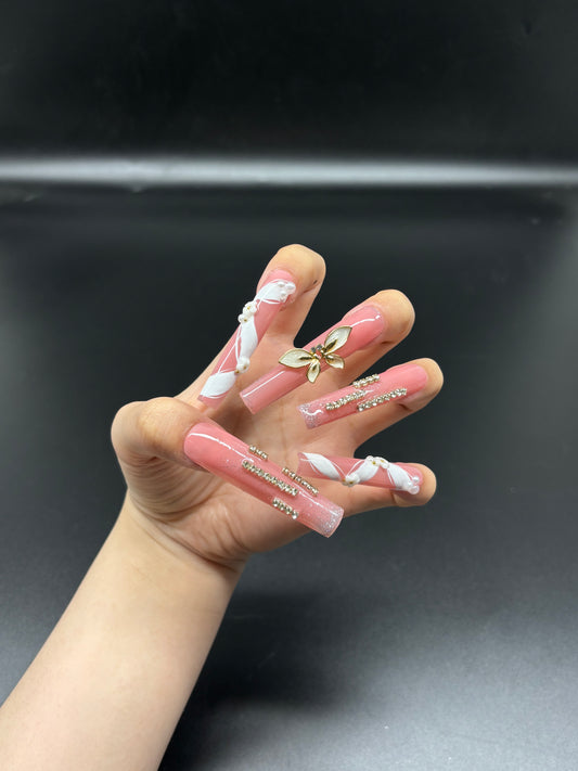 Pink Dreamy Handmade Nails L208