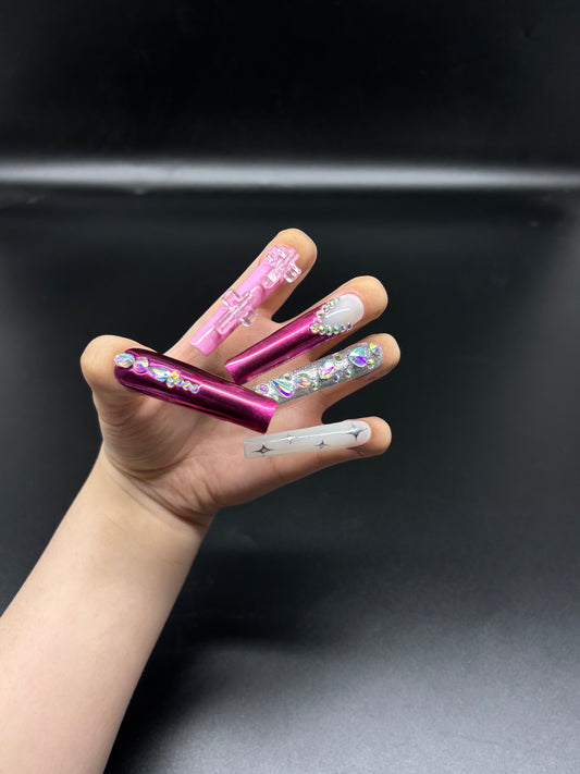 Sparkle Fantasy Handmade Press On Nails L211