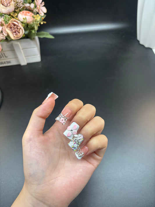 Glam Hearty Handmade Duck Nails L215
