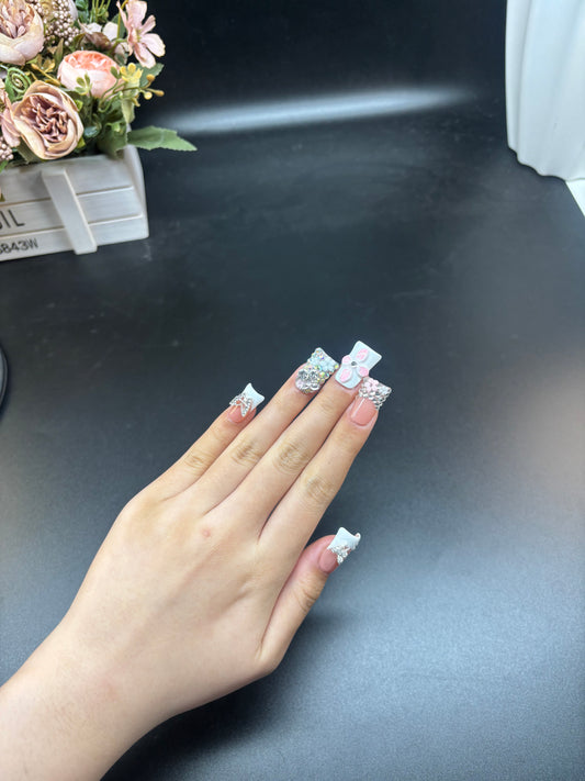 Glam Hearty Handmade Duck Nails L215