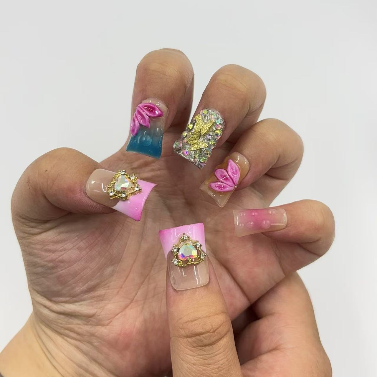 Colorful Fantasy Handmade Nails  L263