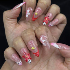 Whimsical Floral Fantasy Handmade Nails D447