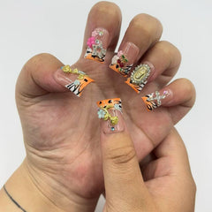 Glam Tiger duck nails L246