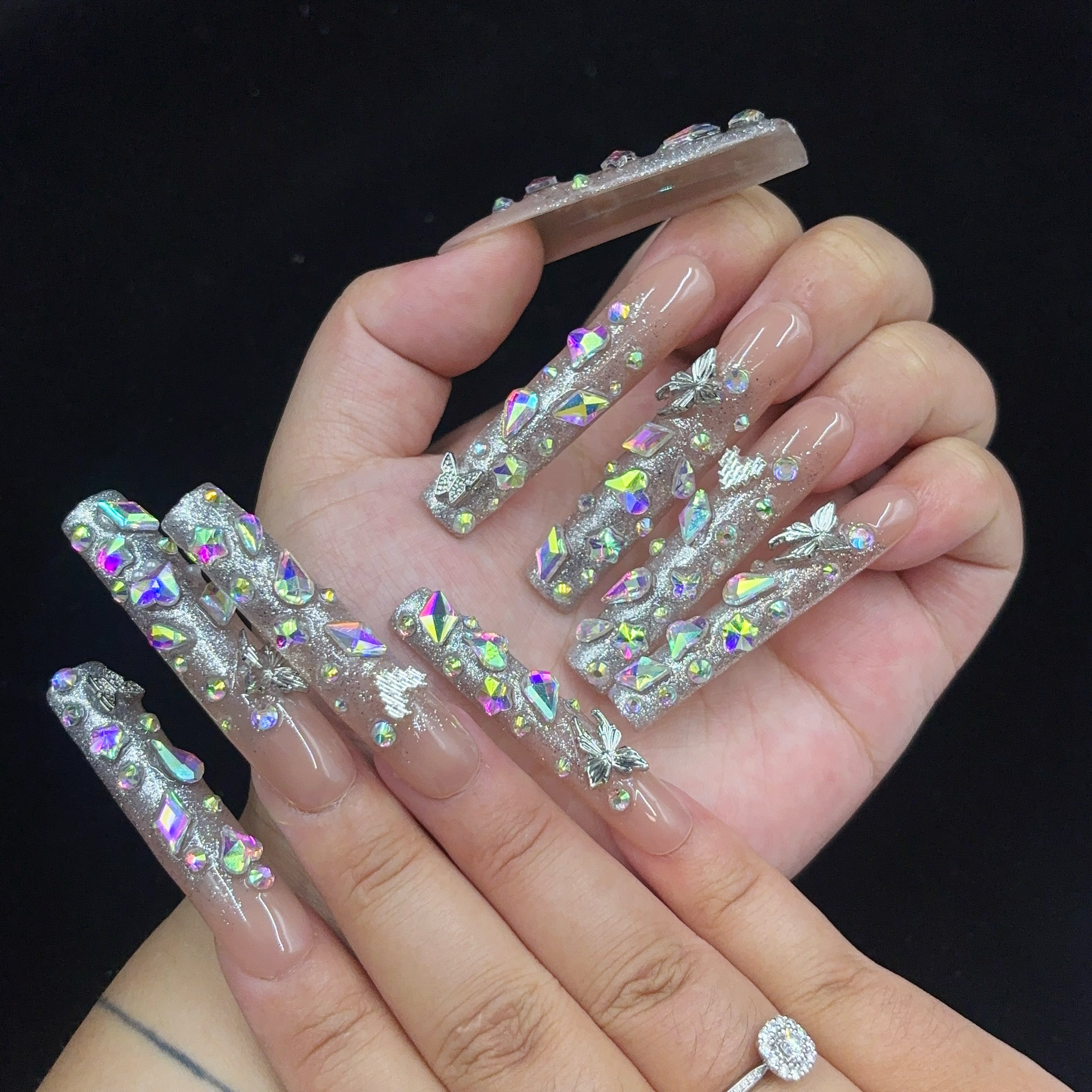 Aurora Butterfly Handmade Nails G031