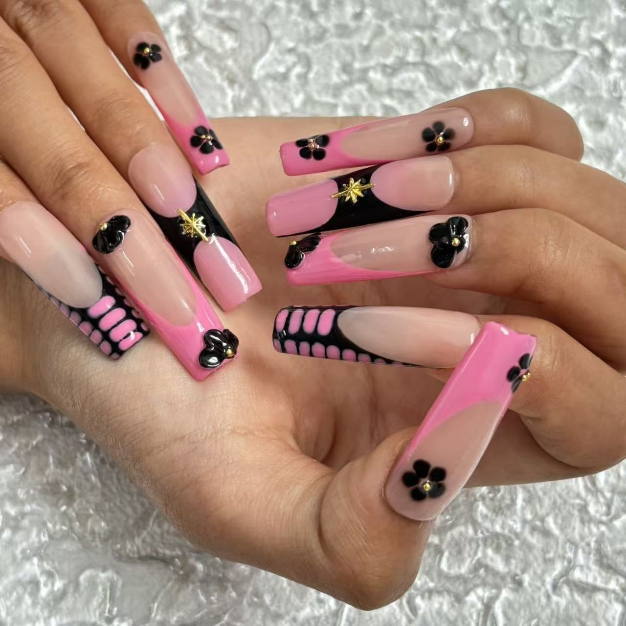 Pink Fantasy Handmade Nails D047