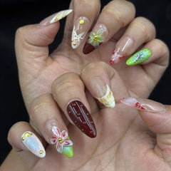 Botanical Fantasy Handmade Nails D432
