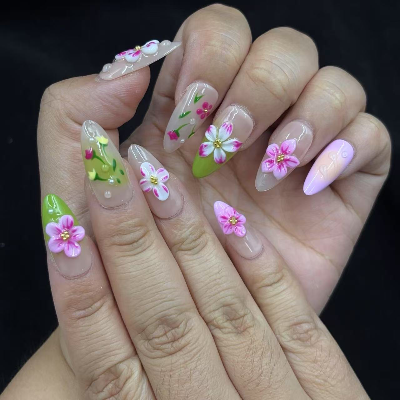 Spring Blossom Handmade Nails D400