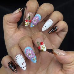 Cherry Blossom Delight Handmade Nails D439