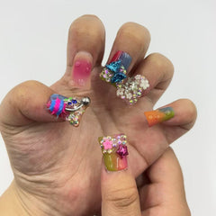 Rainbow Fun Duck Nails L254