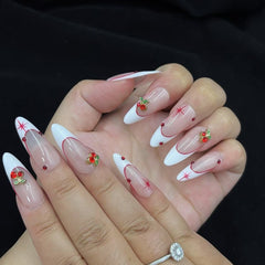 Cherry Fantasy Almond - shape Nails D028