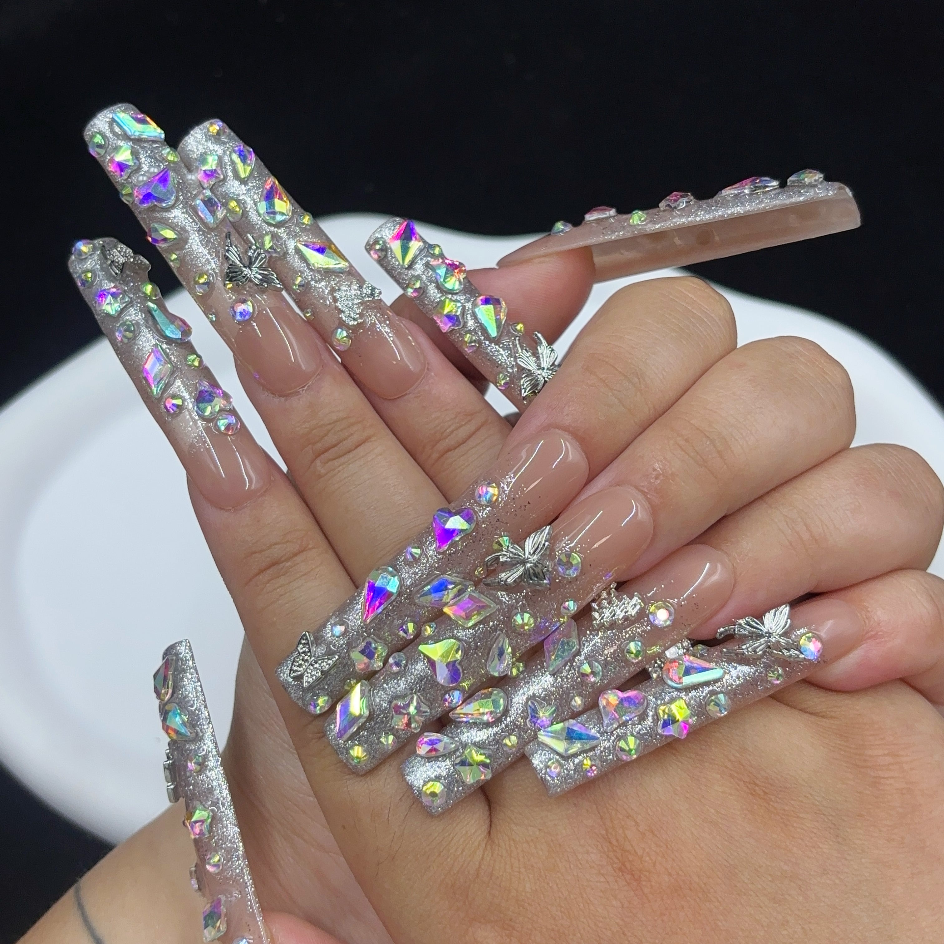 Aurora Butterfly Handmade Nails G031
