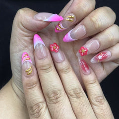 Glamorous Sakura Handmade Nails D448a