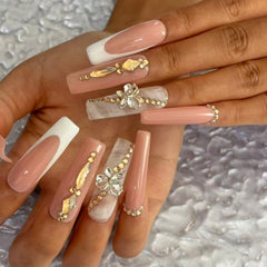 Peachy Elegance Handmade Nails D043