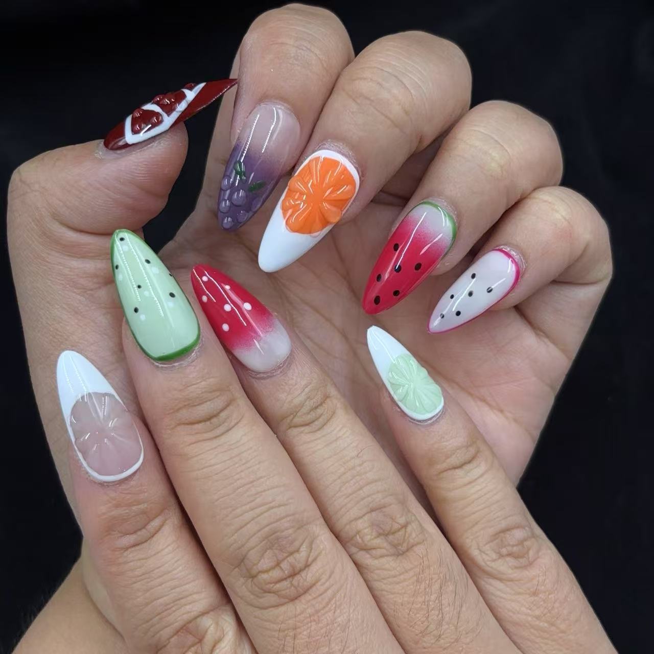 Fruity Fantasy Handmade Nails D435