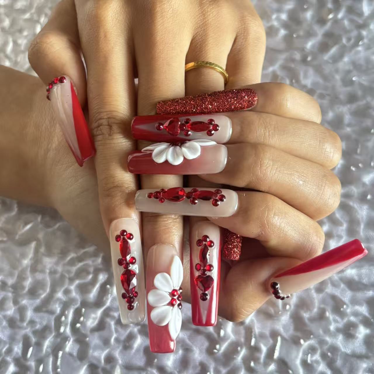 Passionate Ruby Handmade Nails D039