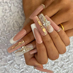 Peachy Elegance Handmade Nails D043