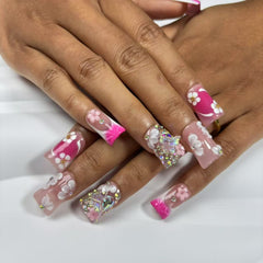 Blushing Sakura Handmade Nails L273