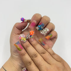 Rainbow Fun Duck Nails L254