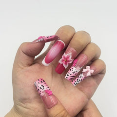 Pink Panther Sweet Handmade Nails D007
