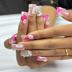 Blushing Sakura Handmade Nails L273