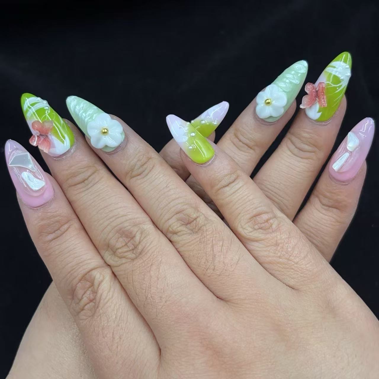 Spring Breeze Handmade Nails D429