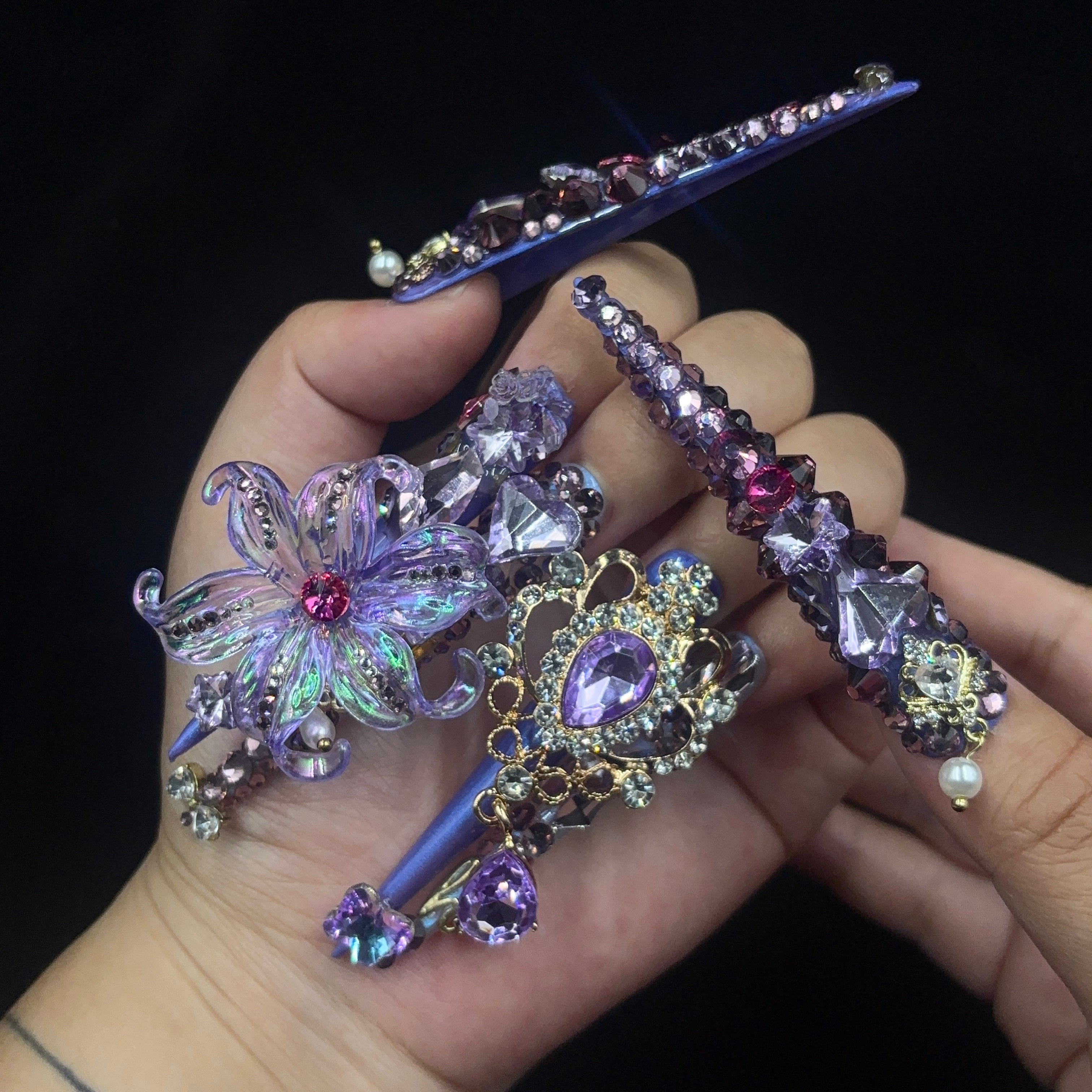 Purple - Gem Fantasy Handmade Nails G047