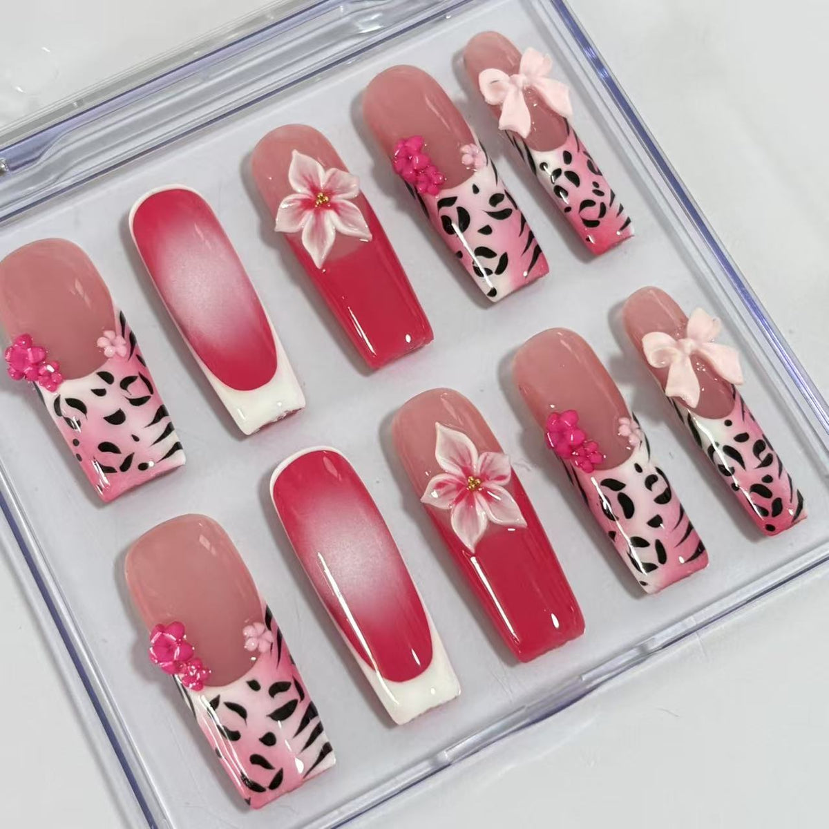 Pink Panther Sweet Handmade Nails D007