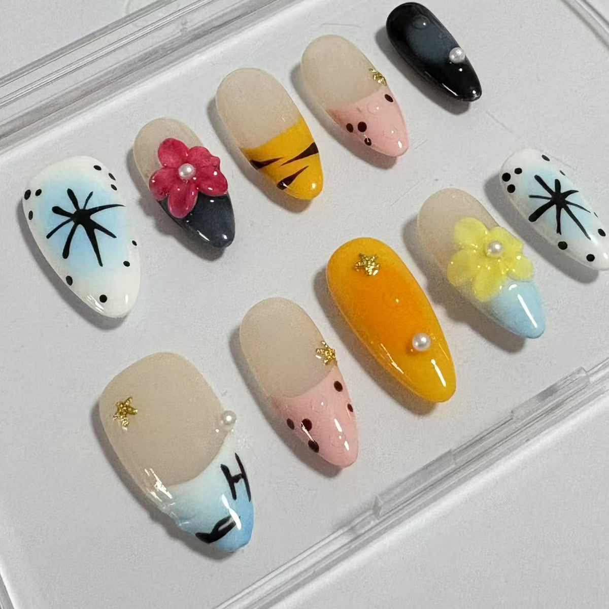 Colorful Whimsy Handmade Nails D427