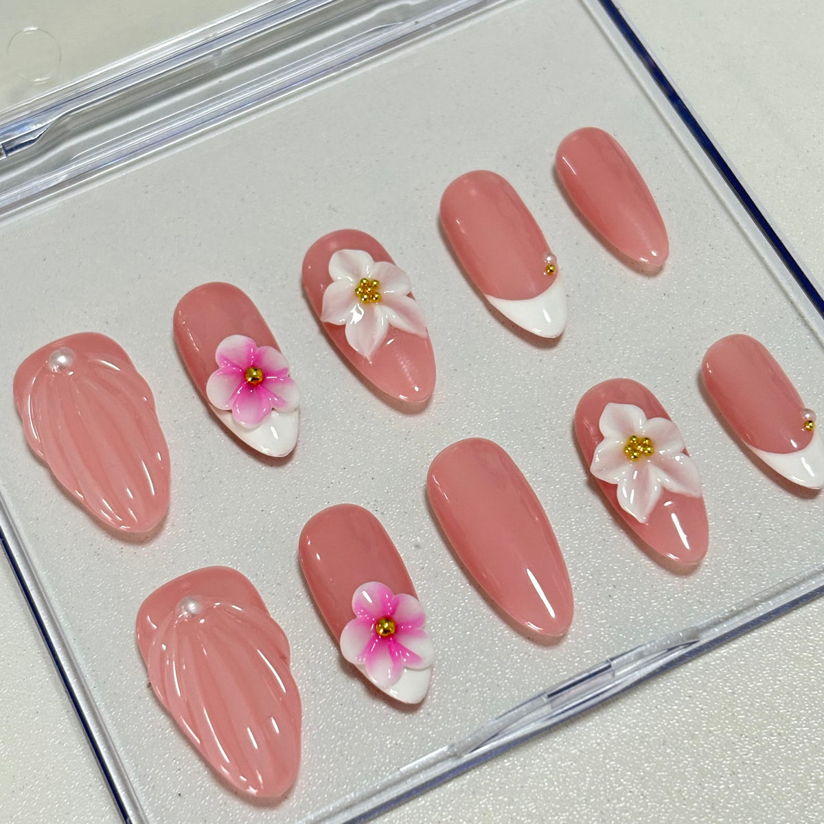Blushing Petal Handmade Nails D457