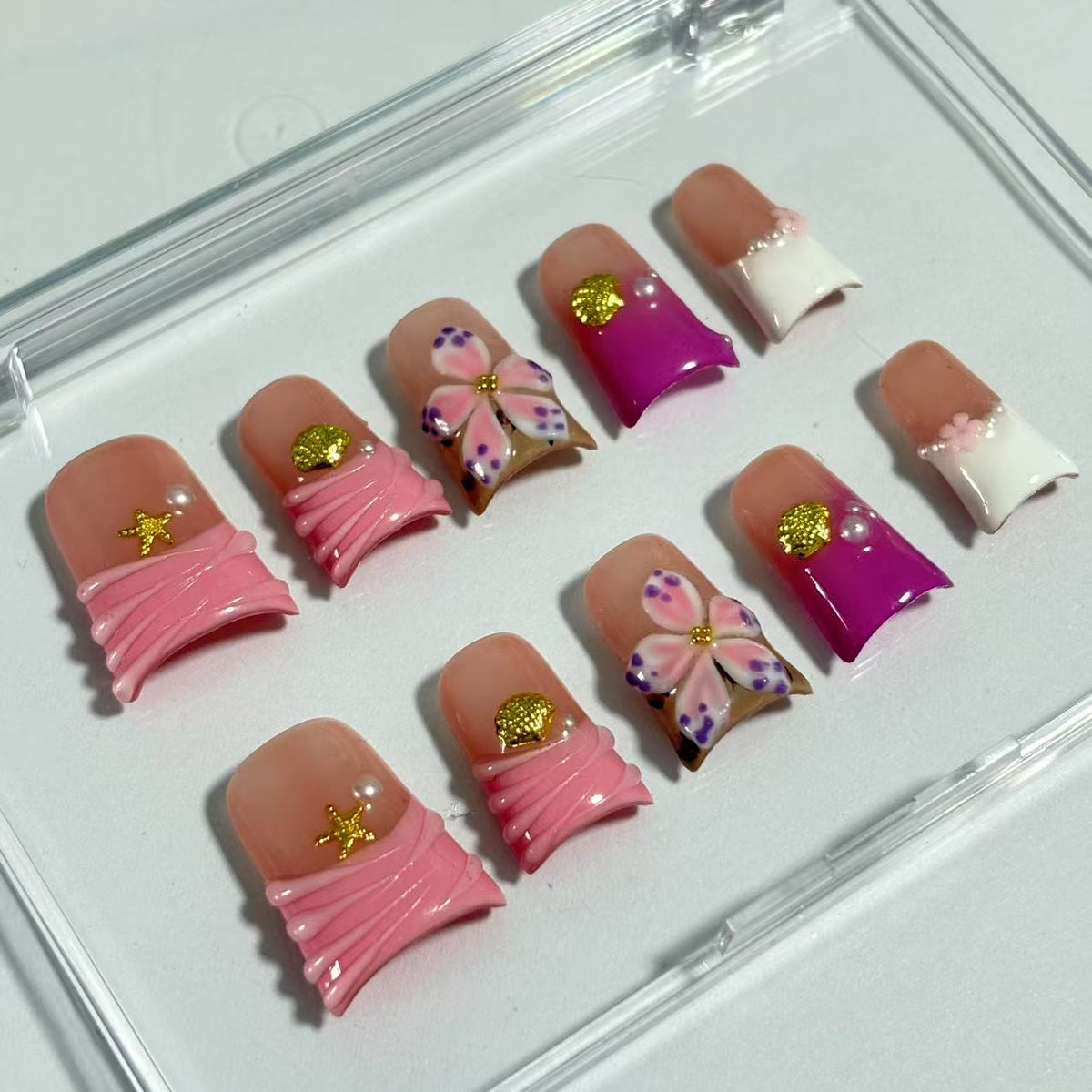 Floral Blush Duck Nails L222