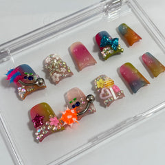Rainbow Fun Duck Nails L254