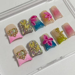 Colorful Fantasy Handmade Nails  L263