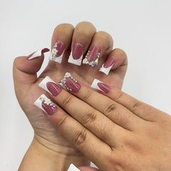Burgundy Elegance Duck Nails L235