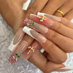 Cherry Blush Handmade Nails D044